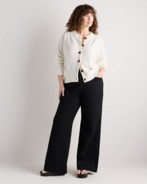 High-Rise Stretch Wide Leg Jeans — Plus Size