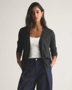 Lightweight Cotton Cashmere Cardigan — Petite