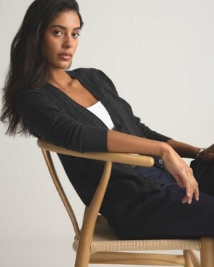 Lightweight Cotton Cashmere Cardigan — Petite