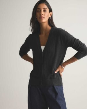 Lightweight Cotton Cashmere Cardigan — Petite