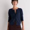 Lightweight Cotton Cashmere Crew Cardigan