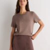 Lightweight Cotton Cashmere Relaxed Sweater Tee — Petite