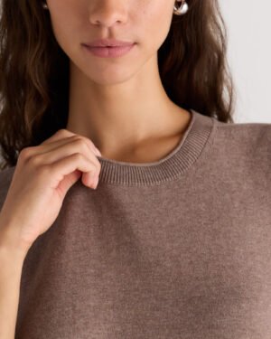 Lightweight Cotton Cashmere Relaxed Sweater Tee — Petite