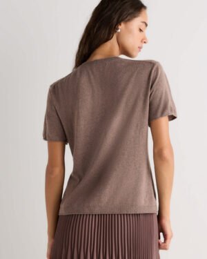 Lightweight Cotton Cashmere Relaxed Sweater Tee — Petite
