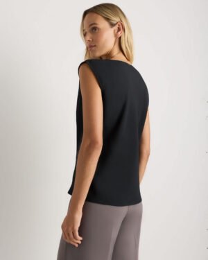 Matte Drape Cowl Neck Tank — Petite