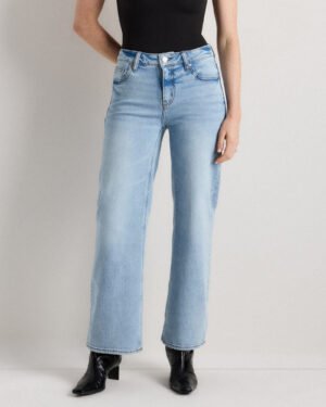 Mid-Rise Stretch Relaxed Straight Jeans