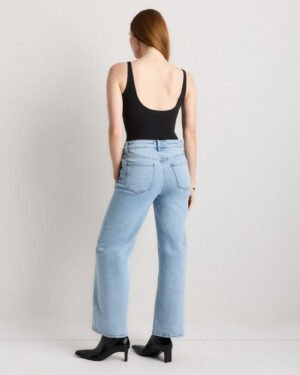 Mid-Rise Stretch Relaxed Straight Jeans