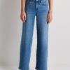 Mid-Rise Stretch Wide Leg Jeans