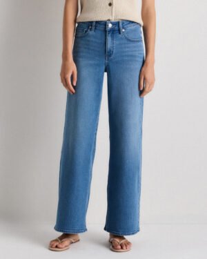 Mid-Rise Stretch Wide Leg Jeans