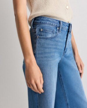 Mid-Rise Stretch Wide Leg Jeans