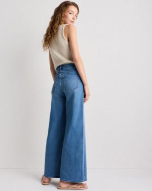 Mid-Rise Stretch Wide Leg Jeans