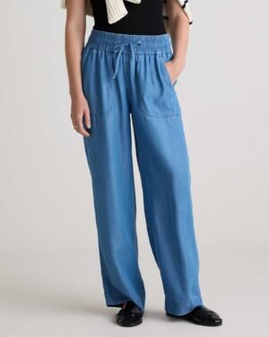 Pull-On Lyocell Chambray Pants