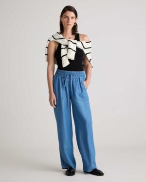 Pull-On Lyocell Chambray Pants
