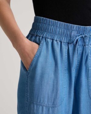 Pull-On Lyocell Chambray Pants