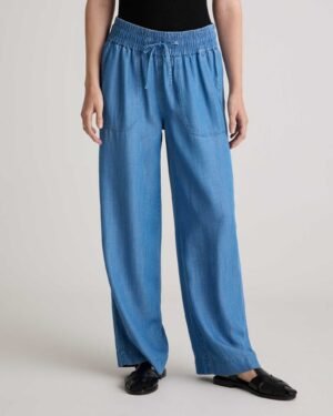 Pull-On Lyocell Chambray Pants