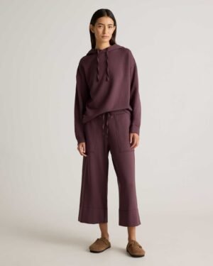 Soft Fleece Cropped Wide Leg Pants