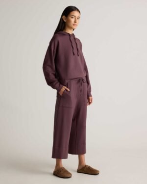 Soft Fleece Cropped Wide Leg Pants