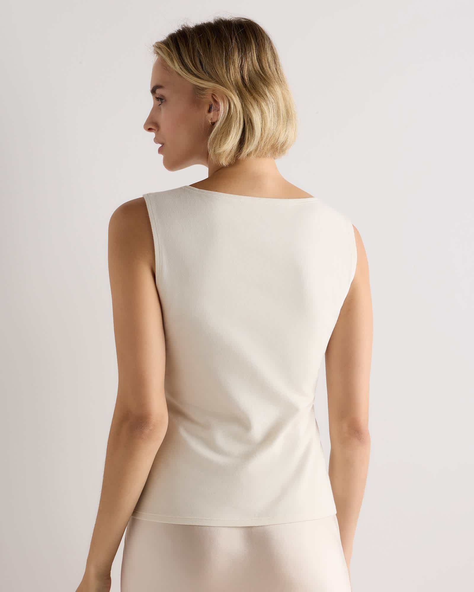 Stretch Cotton Jersey Boat Neck Tank — Petite — Gallery image Stretch Cotton Jersey Boat Neck Tank — Petite