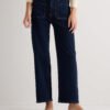 Stretch Patch Pocket Wide Leg Jeans