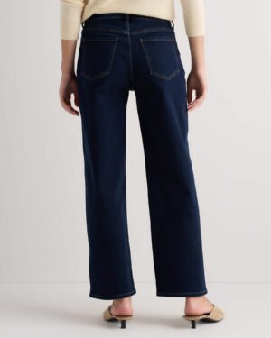 Stretch Patch Pocket Wide Leg Jeans