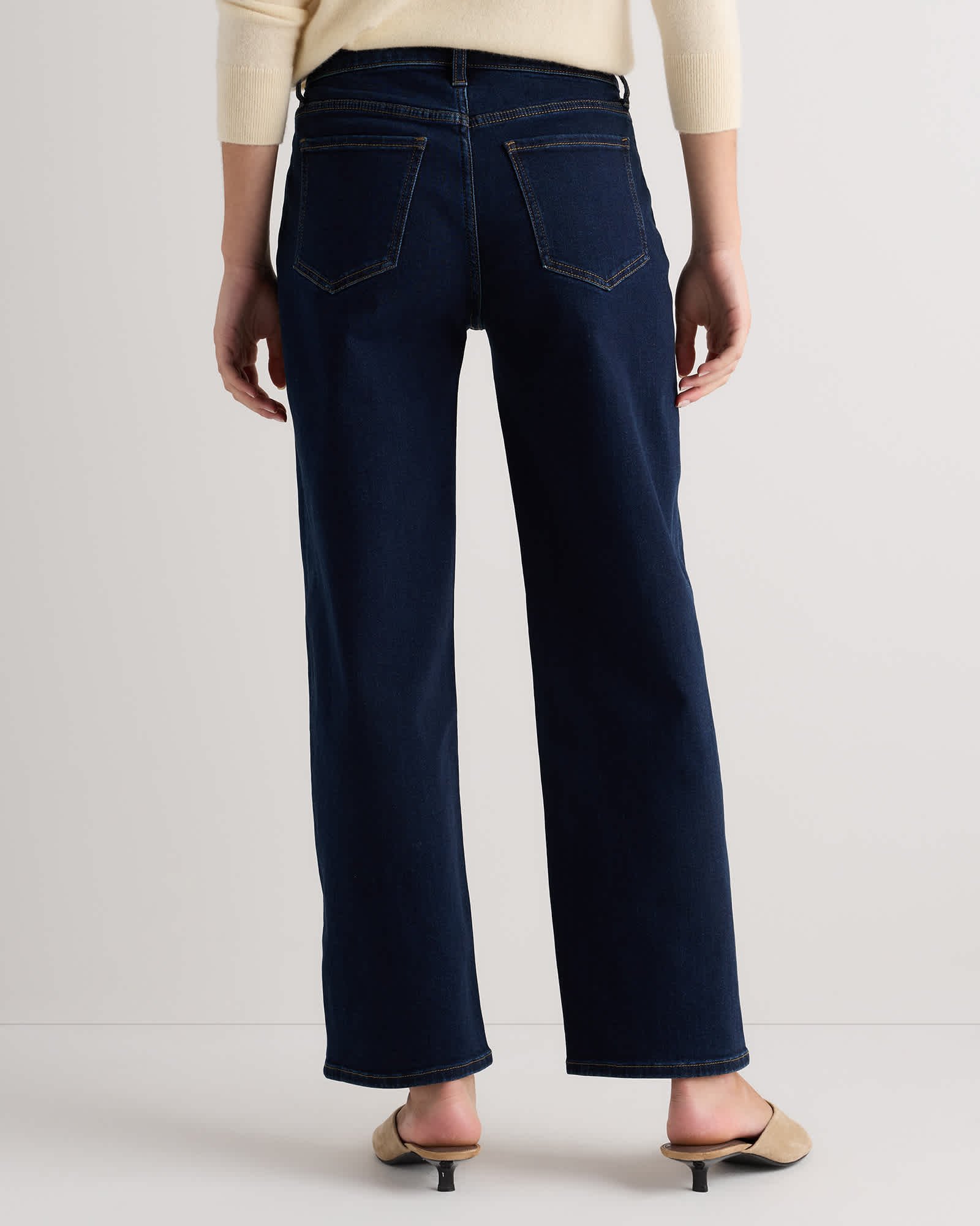 Stretch Patch Pocket Wide Leg Jeans — Gallery image Stretch Patch Pocket Wide Leg Jeans