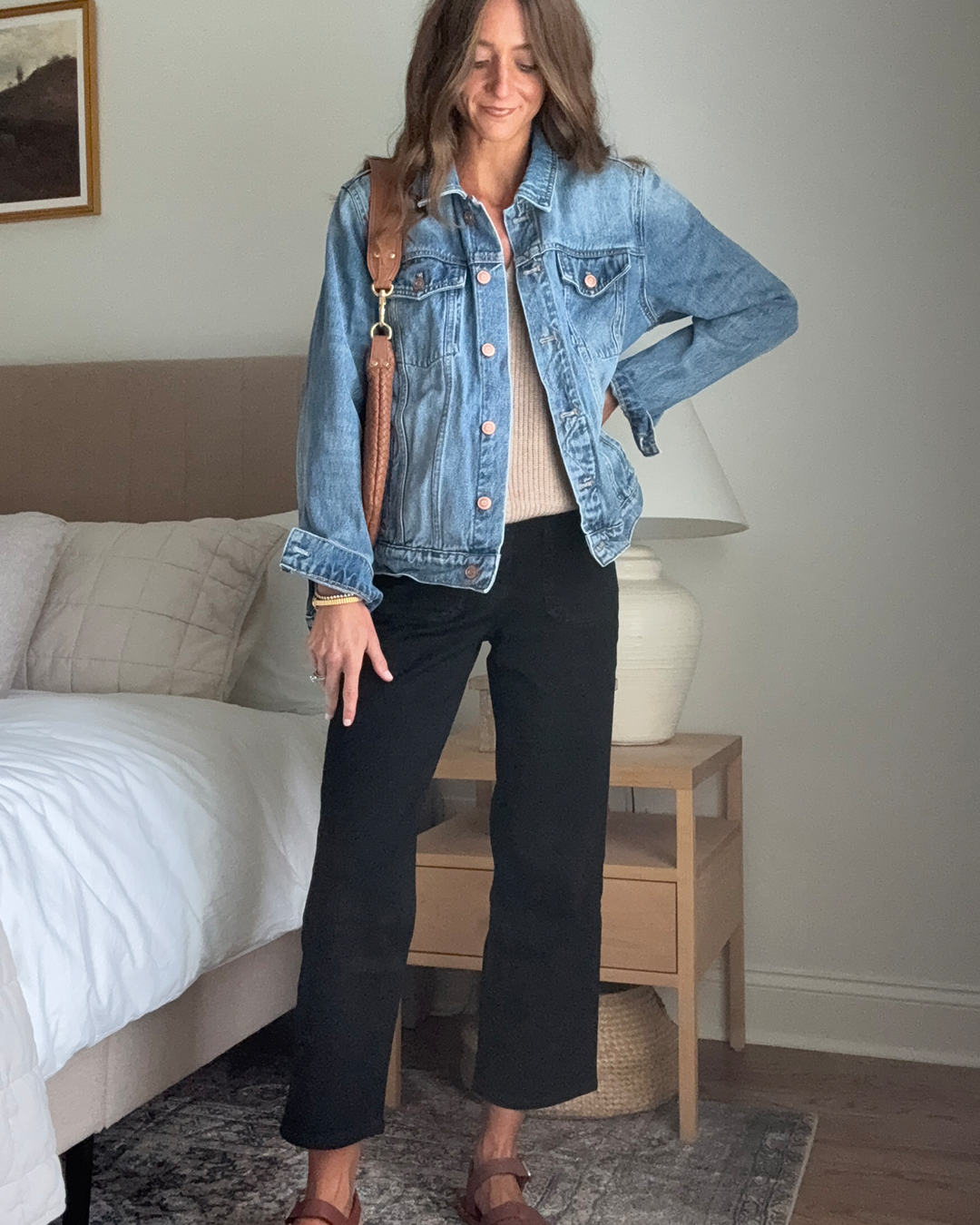 Stretch Patch Pocket Wide Leg Jeans — Gallery image Stretch Patch Pocket Wide Leg Jeans