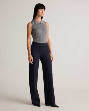Stretch Ponte Wide Leg Pants