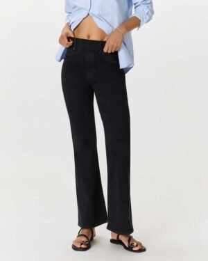Stretch Pull-On Flare Jeans
