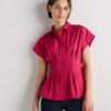 Stretch Twill Pleated Short Sleeve Shirt