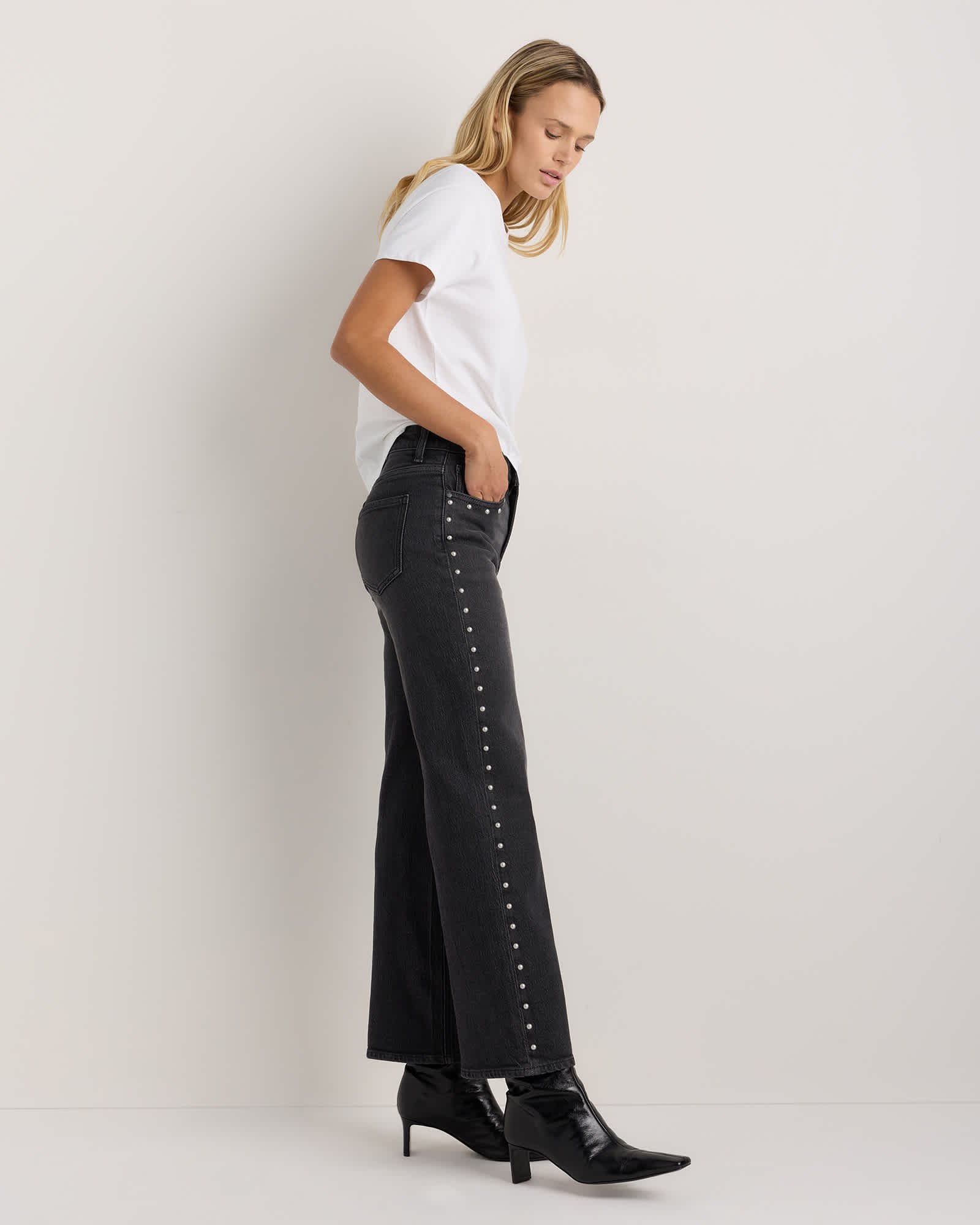 Studded Relaxed Straight Jeans — Gallery image Studded Relaxed Straight Jeans